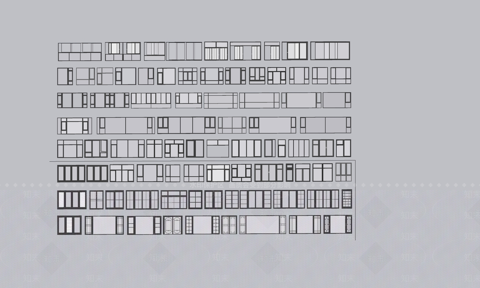 现代窗户组合SU模型下载【ID:1186454933】