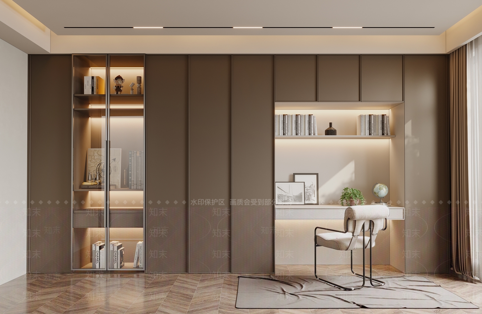 现代简约书柜3D模型下载【ID:1186466730】