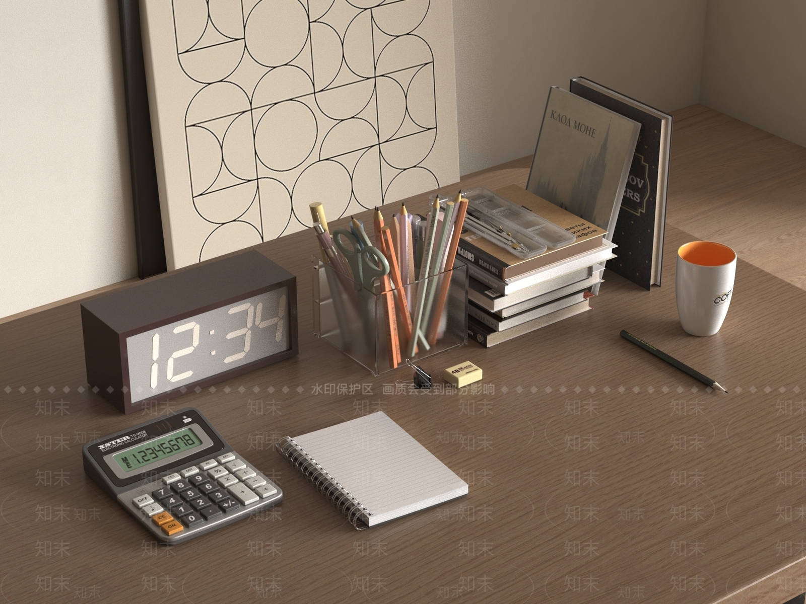 办公用品3D模型下载【ID:1186466608】
