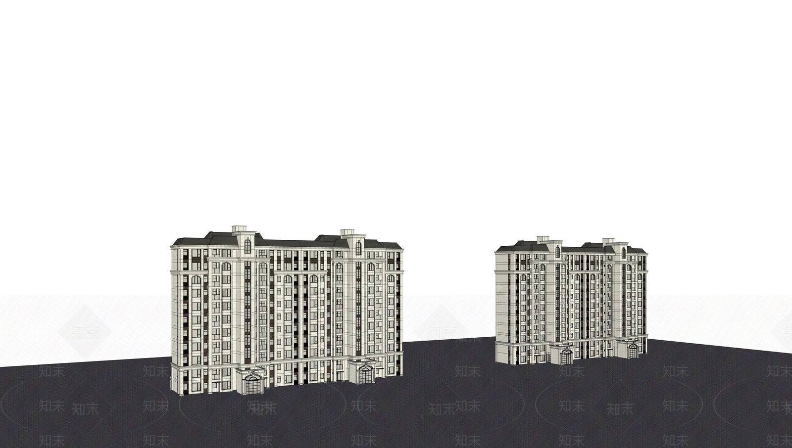 法式简欧多层住宅SU模型下载【ID:1186467297】