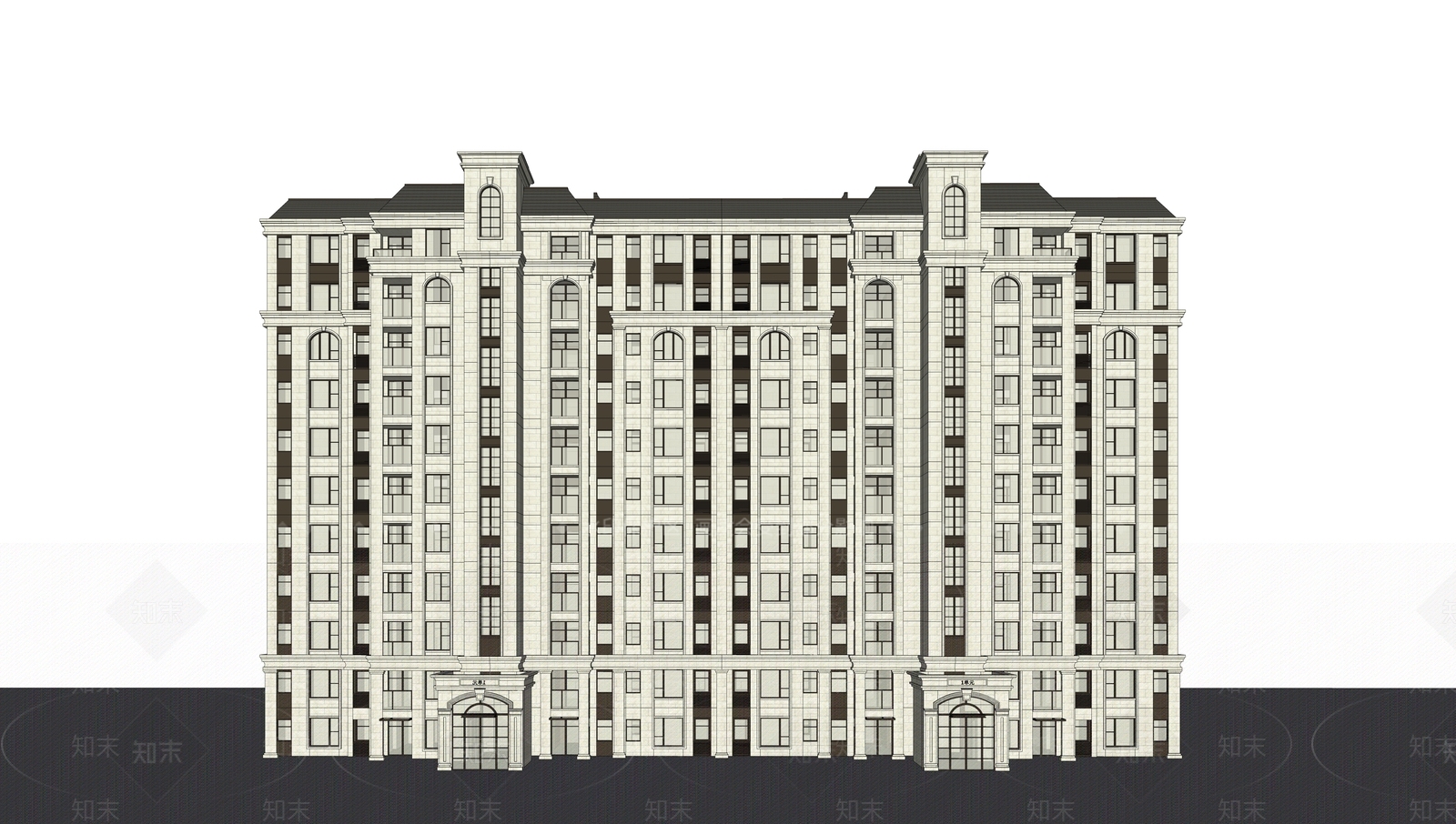 法式简欧多层住宅SU模型下载【ID:1186467297】