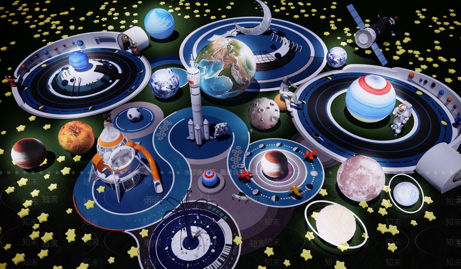 现代景观公园SU模型下载【ID:1186467961】