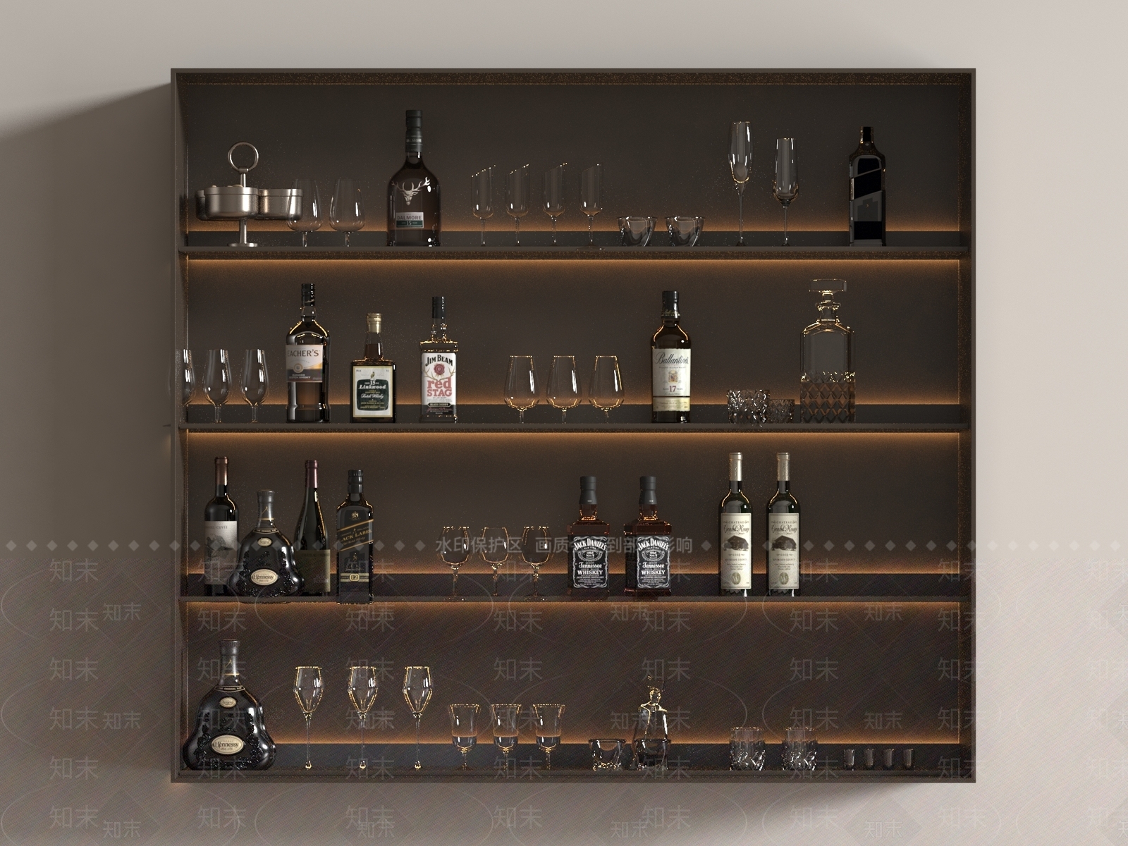 现代酒架3D模型下载【ID:1186468099】
