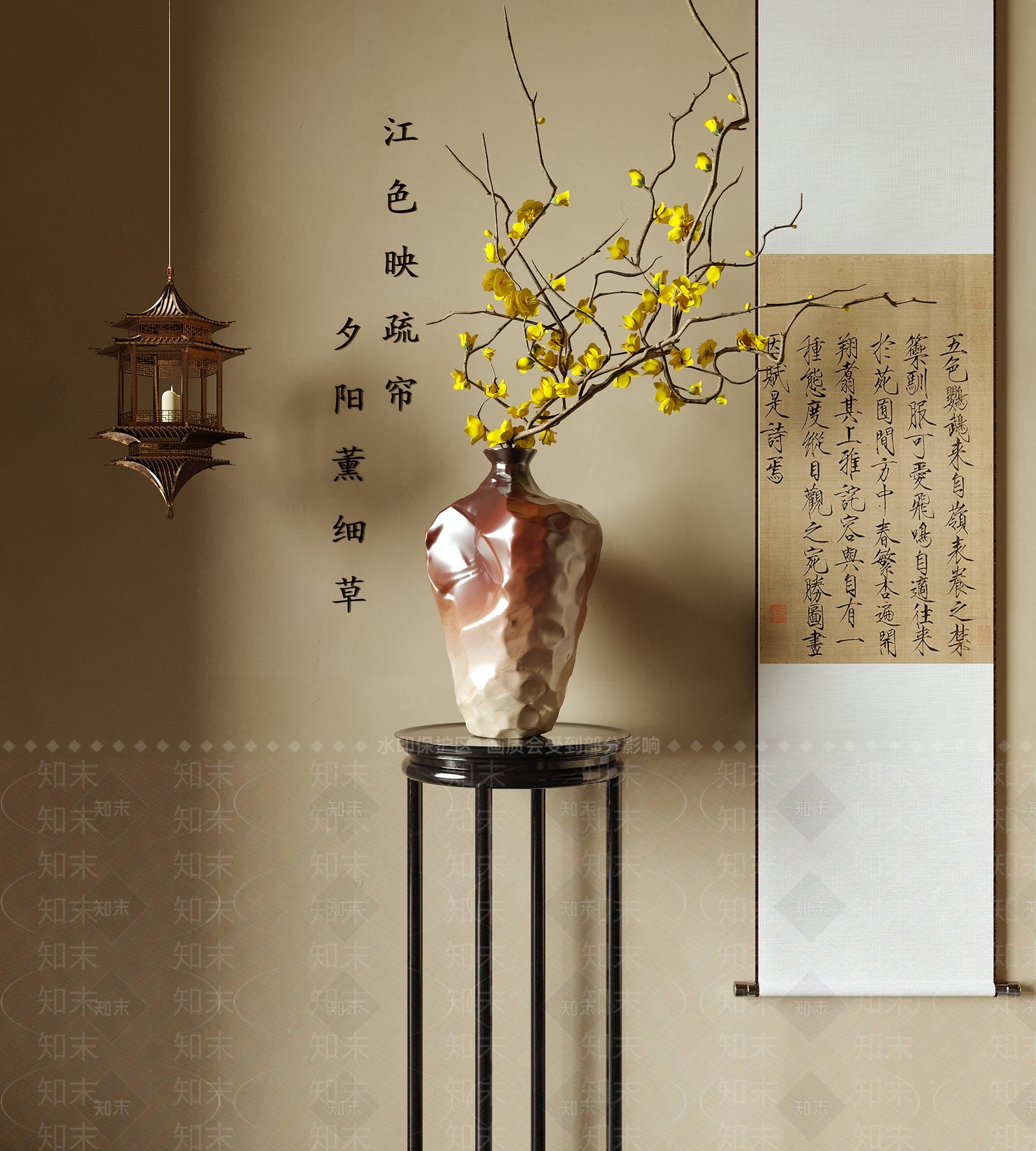 新中式中式花瓶3D模型下载【ID:1186468604】