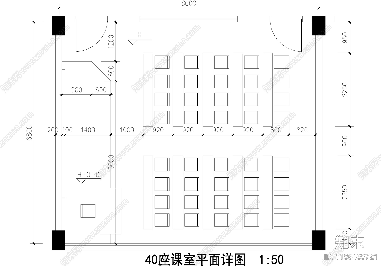 教室cad施工图下载【ID:1186468721】