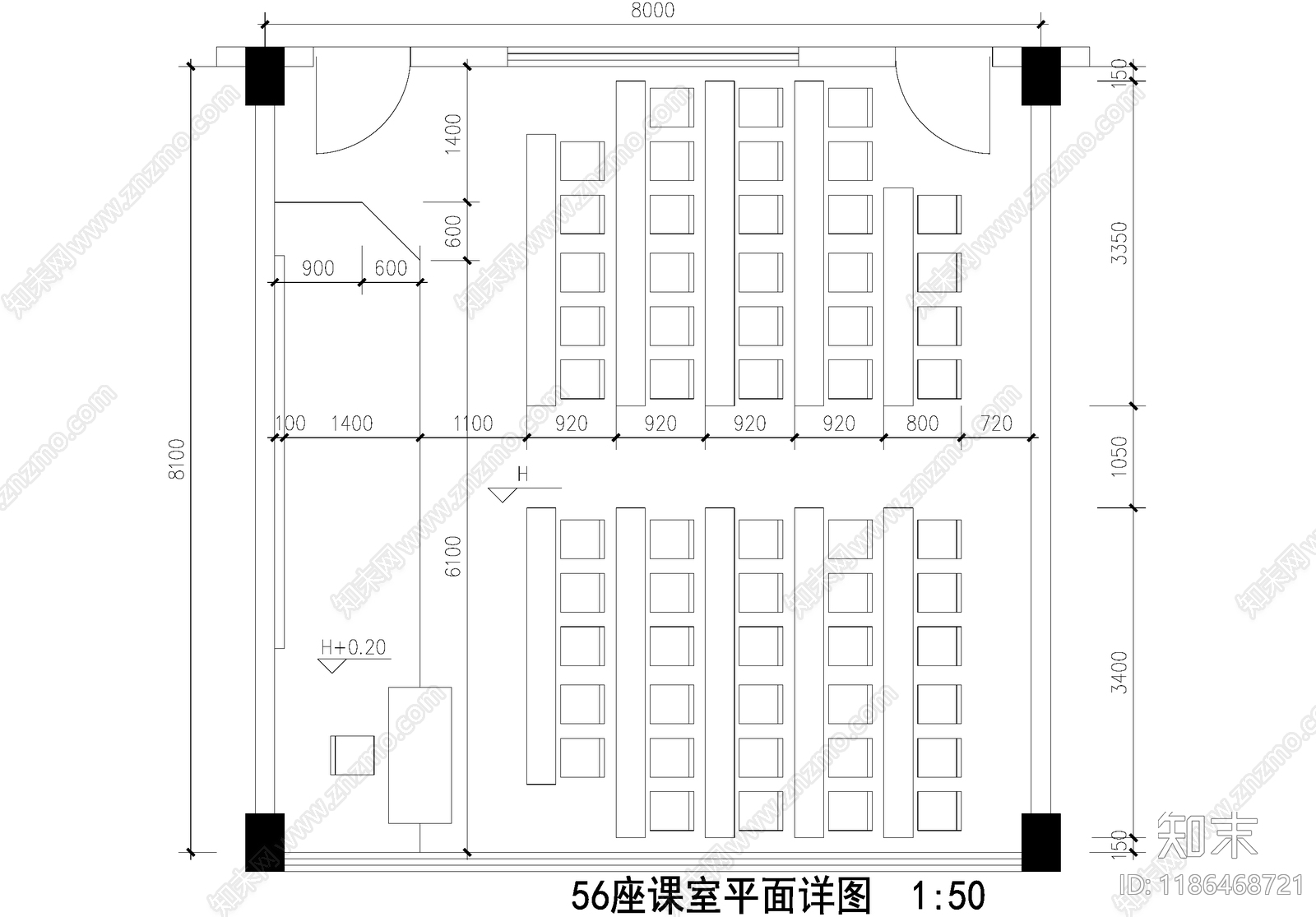 教室cad施工图下载【ID:1186468721】