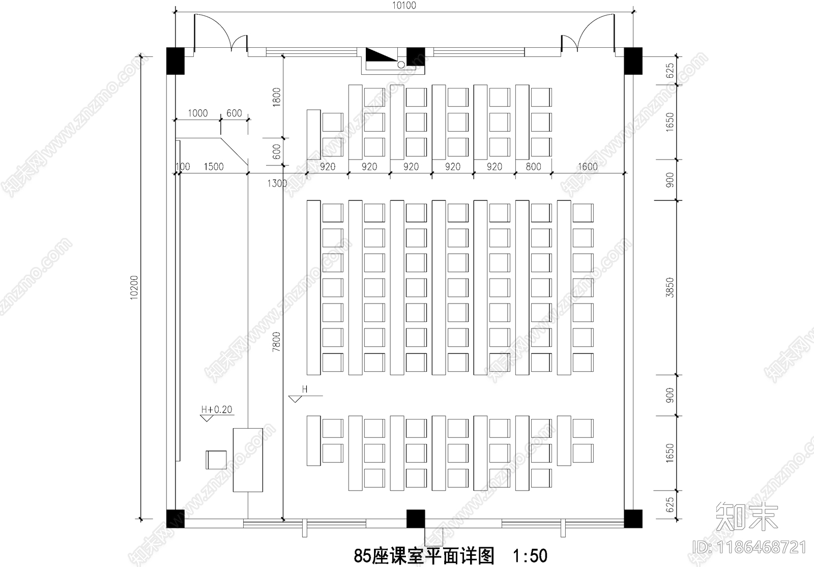 教室cad施工图下载【ID:1186468721】