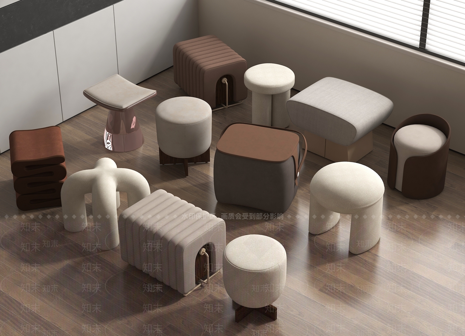 现代其他凳子3D模型下载【ID:1186469165】