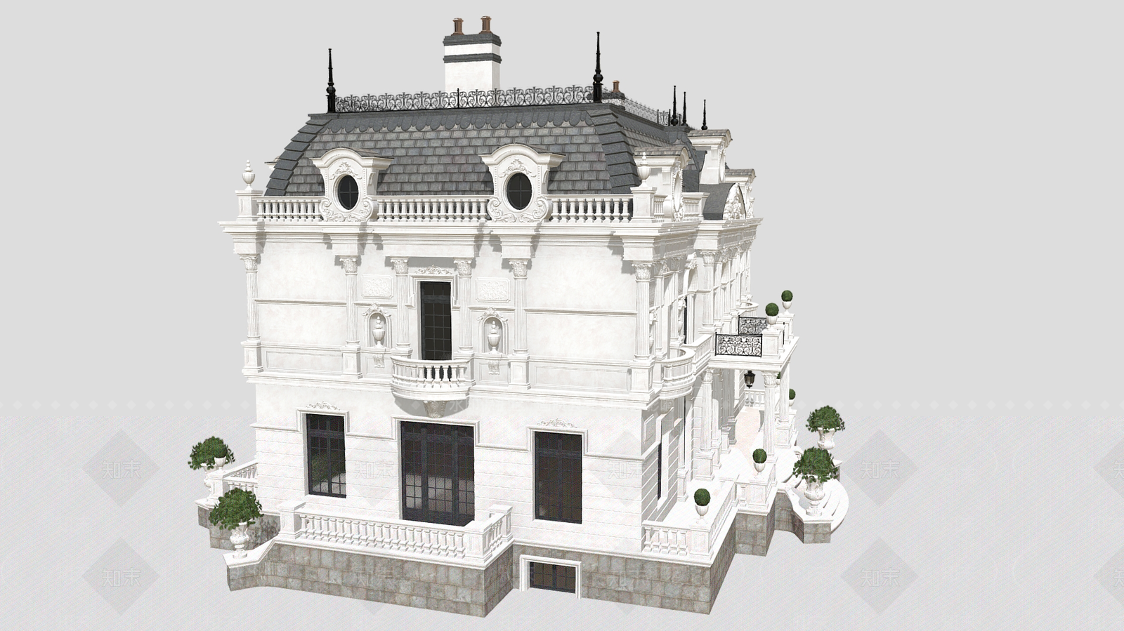 现代艺术风格建筑3D模型下载【ID:1186469502】