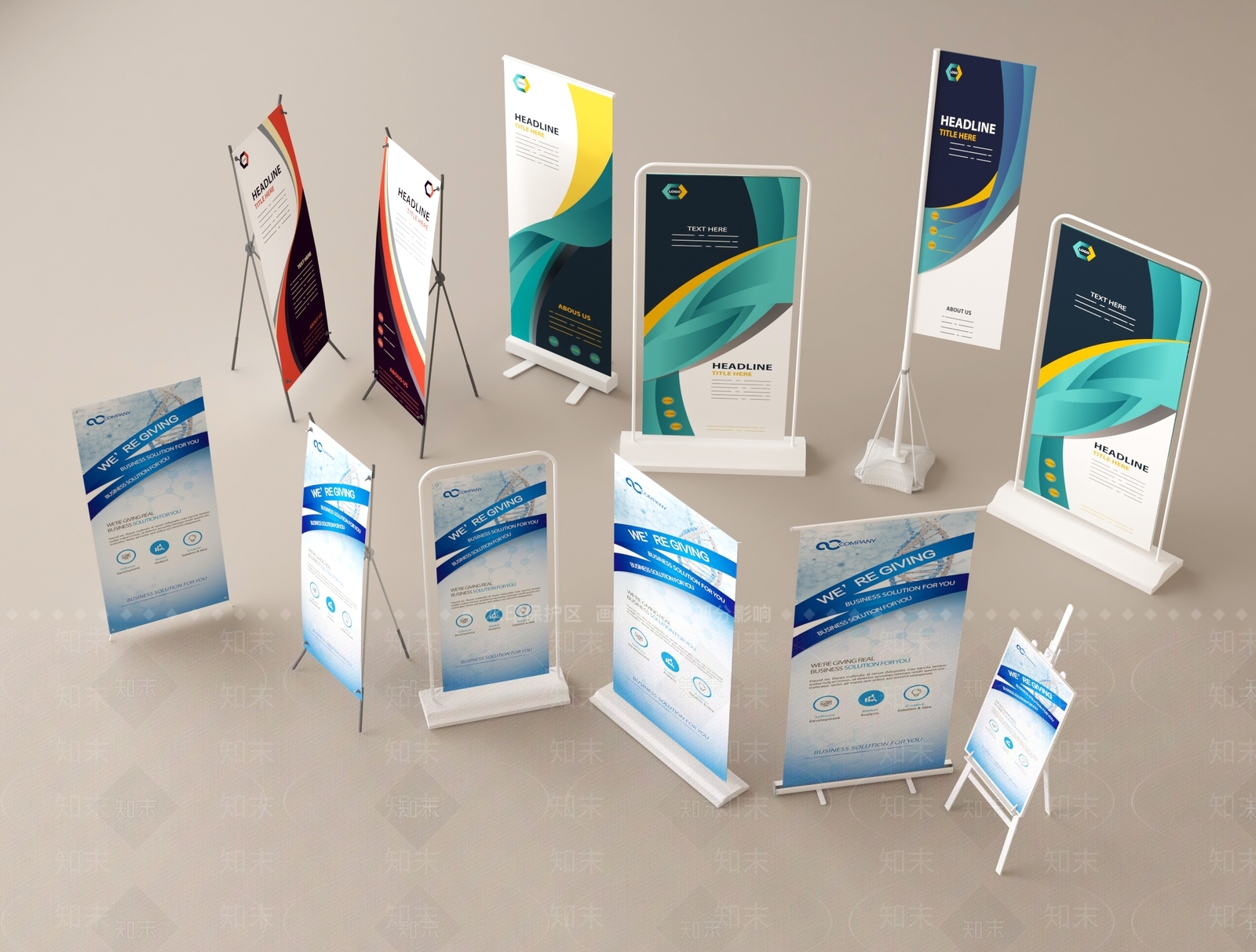 现代广告牌3D模型下载【ID:1186470976】