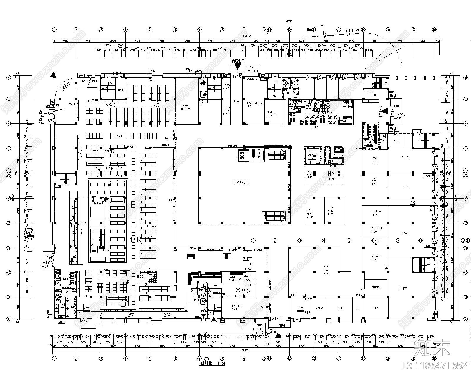 现代超市施工图下载【ID:1186471652】