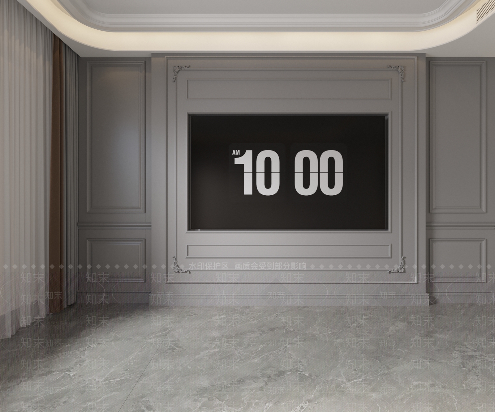 美式电视背景墙3D模型下载【ID:1186475031】