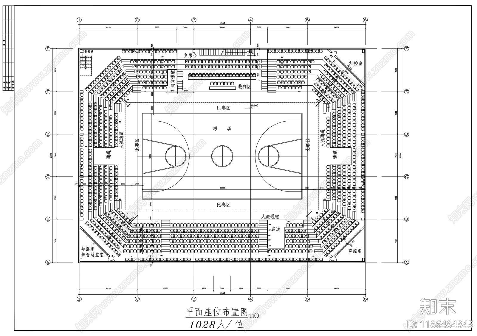 现代体育馆建筑施工图下载【ID:1186484345】