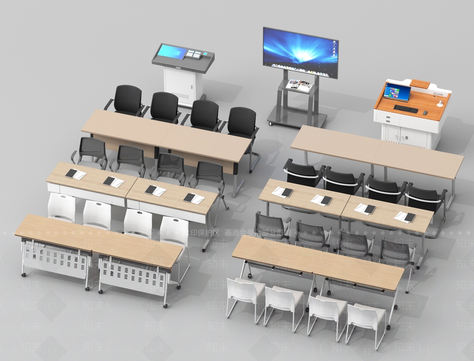 现代会议桌SU模型下载【ID:1186486103】