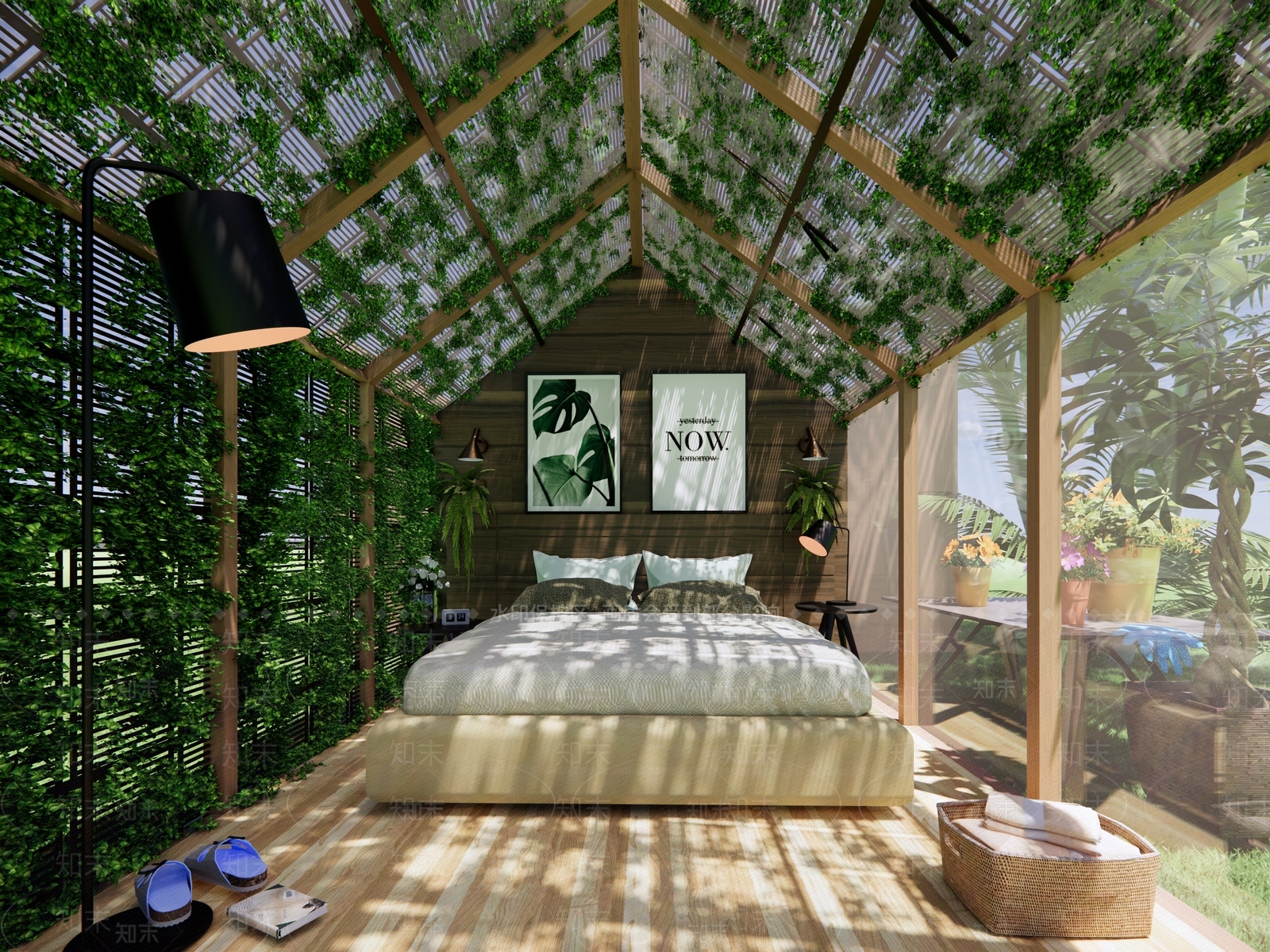 美式欧式屋顶花园SU模型下载【ID:1186490612】