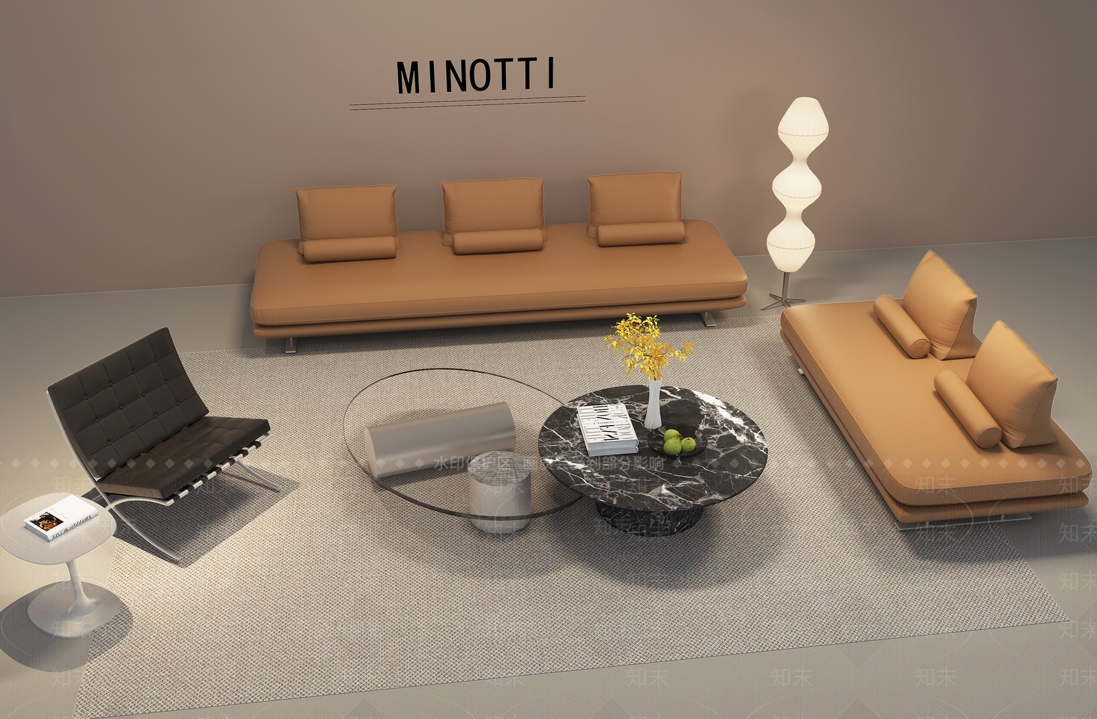 现代三人沙发3D模型下载【ID:1186490056】