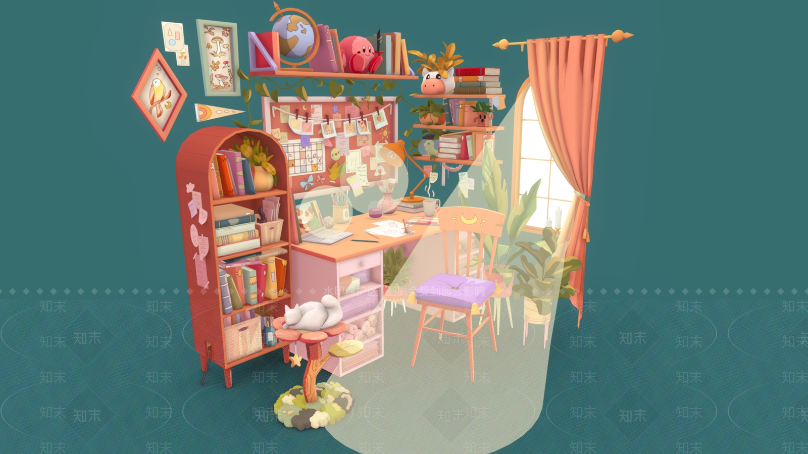 现代书房3D模型下载【ID:1186498622】