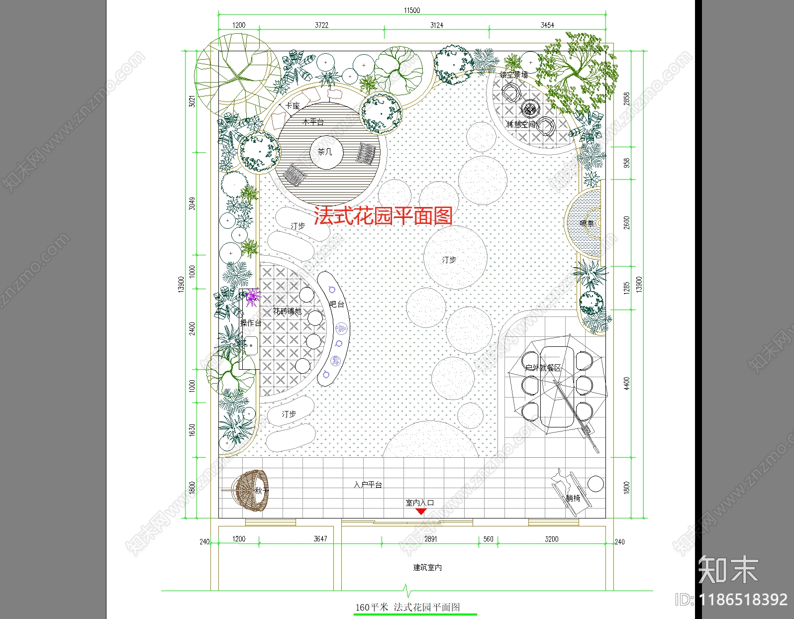 法式庭院施工图下载【ID:1186518392】