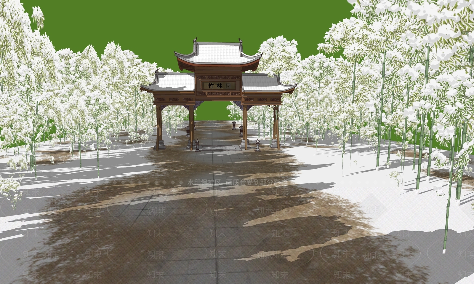 中式古建筑SU模型下载【ID:1186520154】