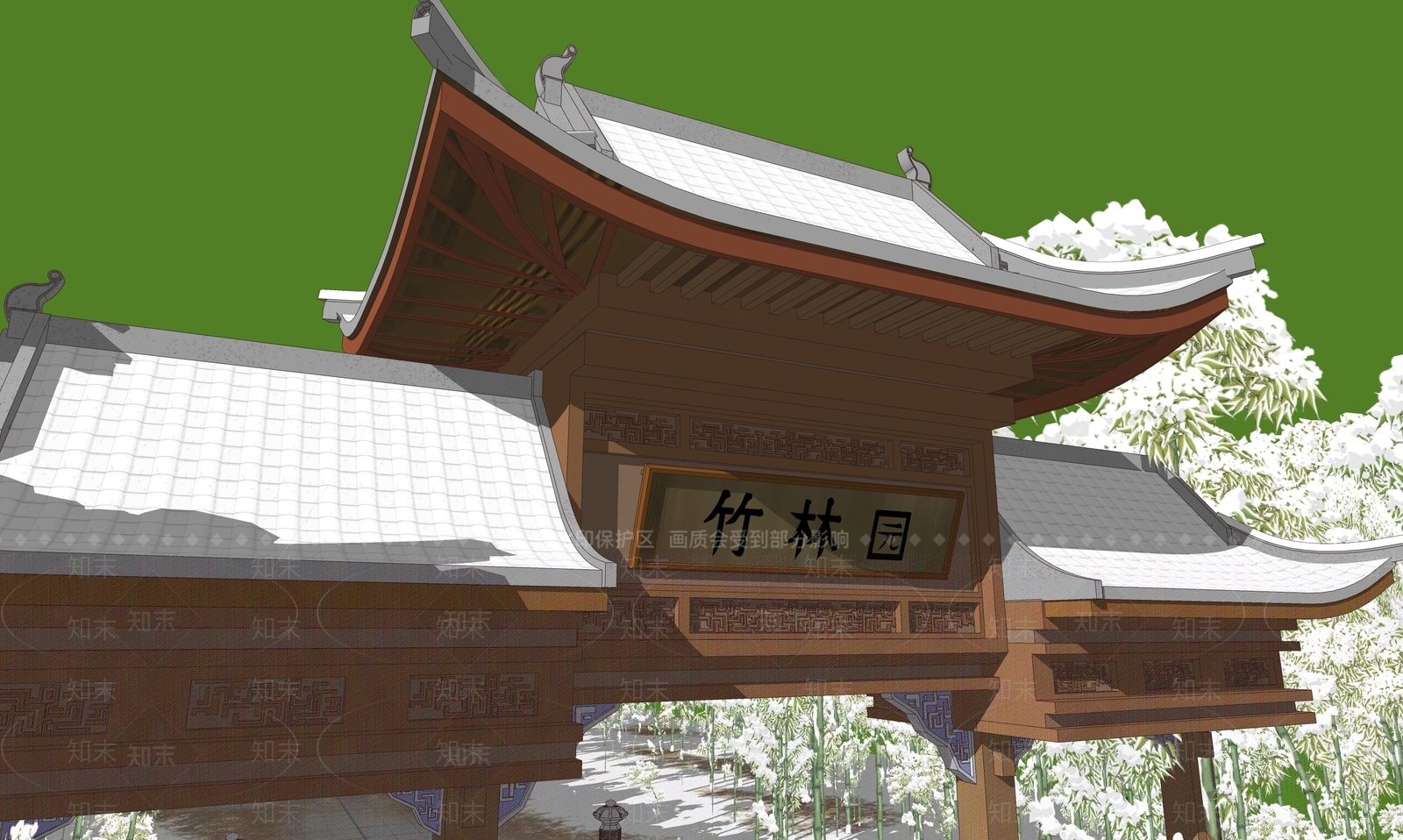 中式古建筑SU模型下载【ID:1186520154】