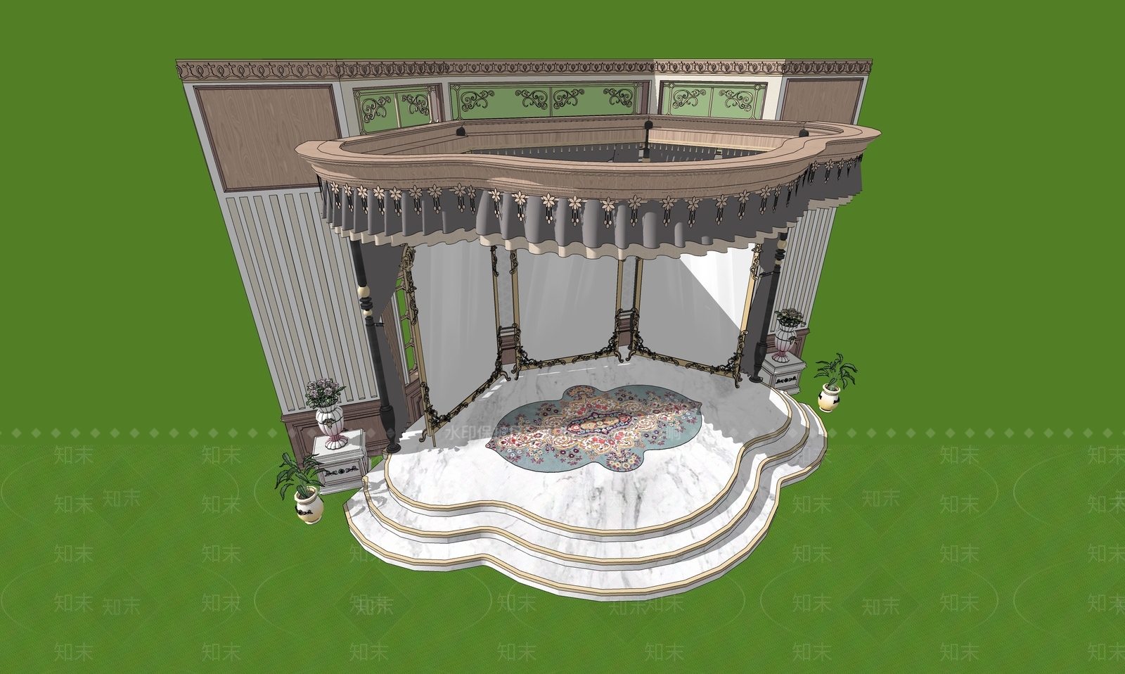 美式欧式室内舞台SU模型下载【ID:1186521552】