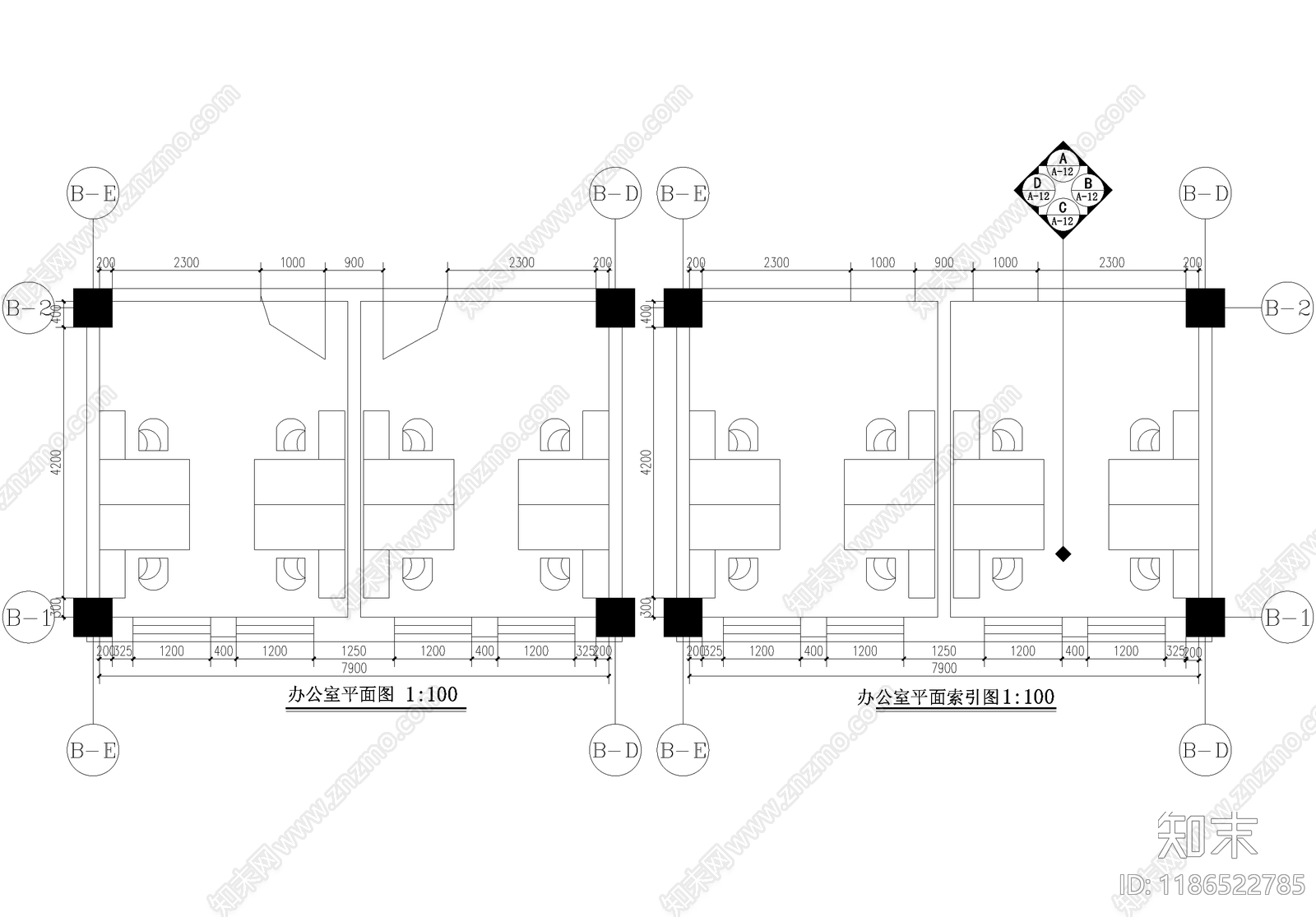 独立办公室施工图下载【ID:1186522785】