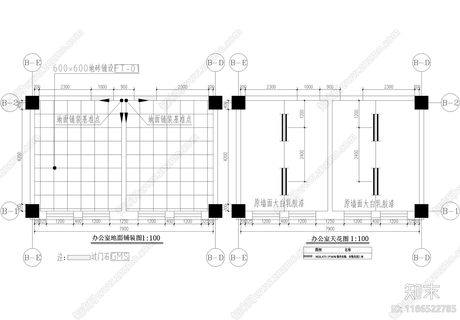 独立办公室cad施工图下载【ID:1186522785】