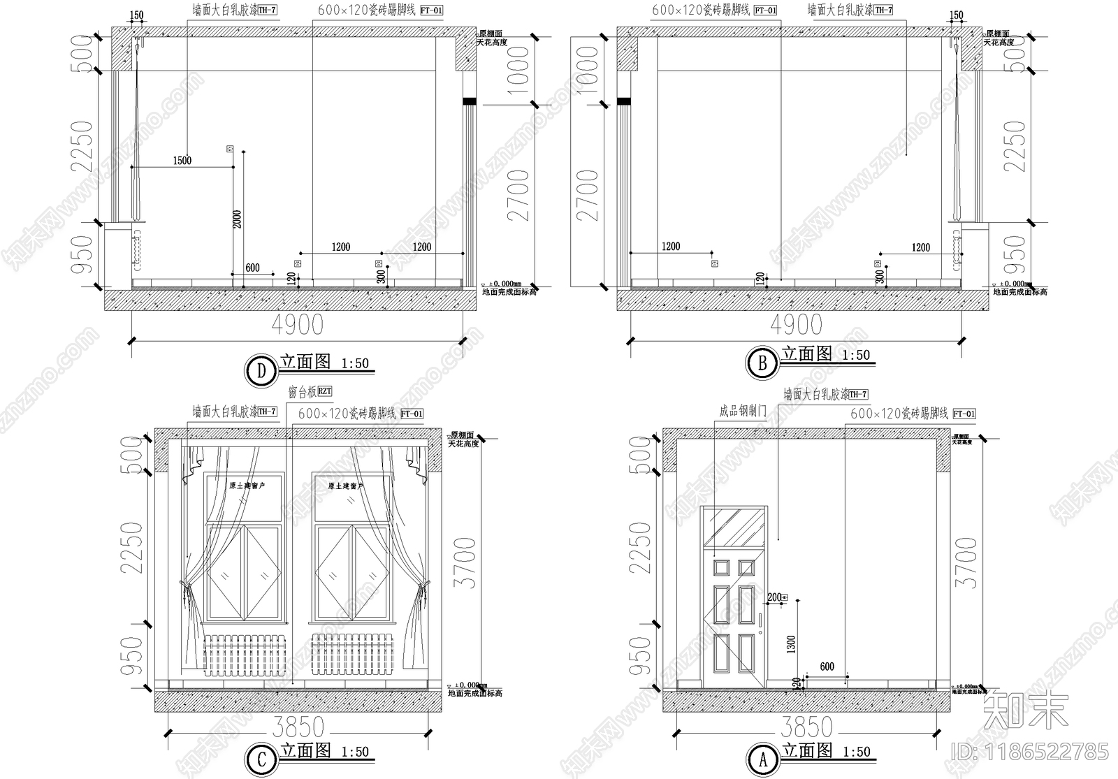 独立办公室cad施工图下载【ID:1186522785】