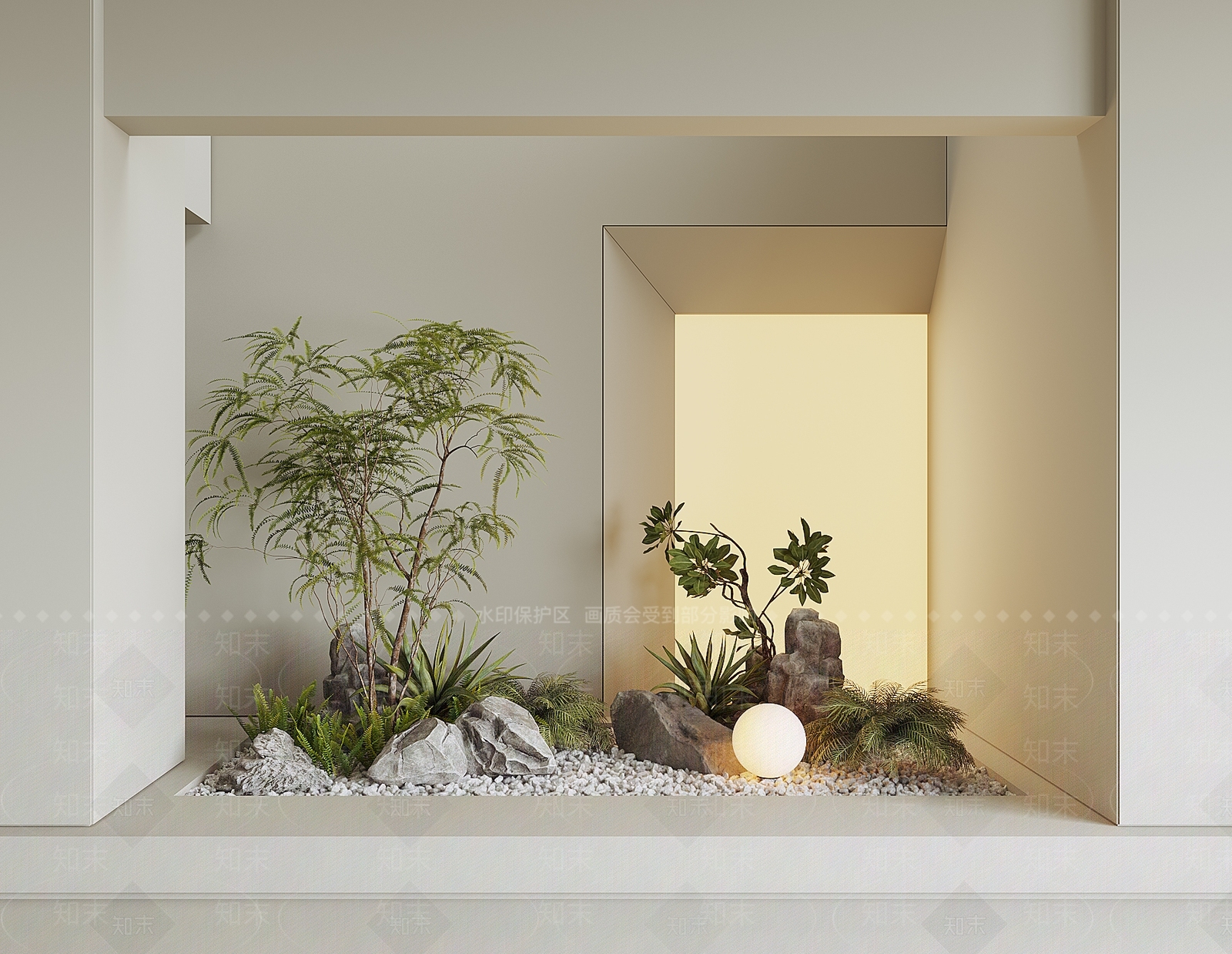 现代室内景观3D模型下载【ID:1186523485】