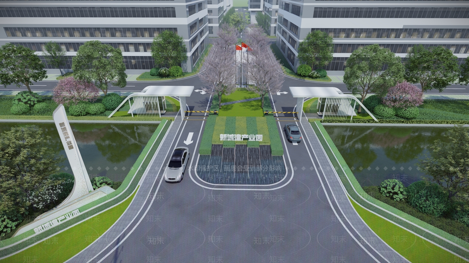 现代办公园区景观SU模型草图
