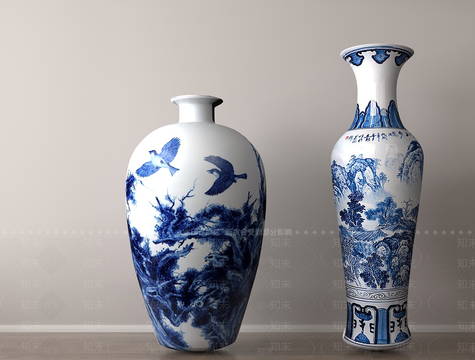 中式复古摆件组合3D模型下载【ID:1186526429】