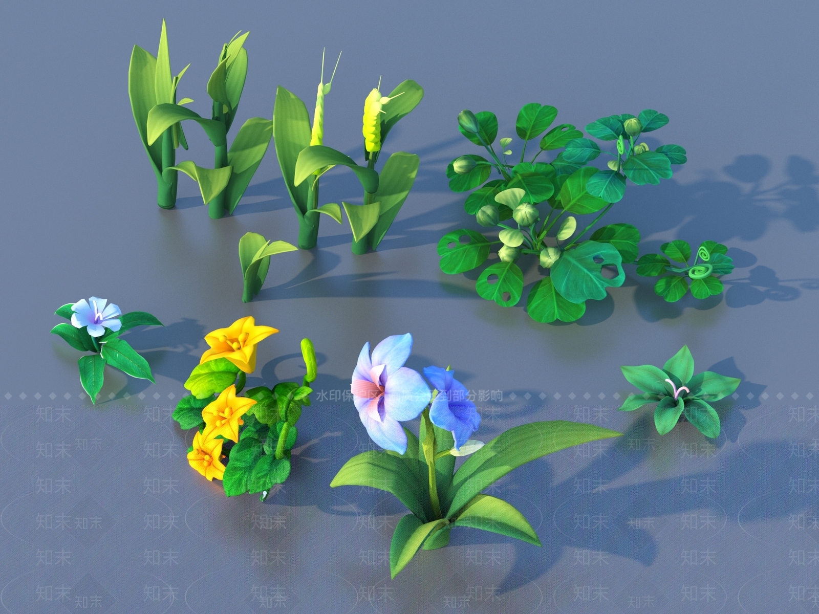 花草组合3D模型下载【ID:1186527991】