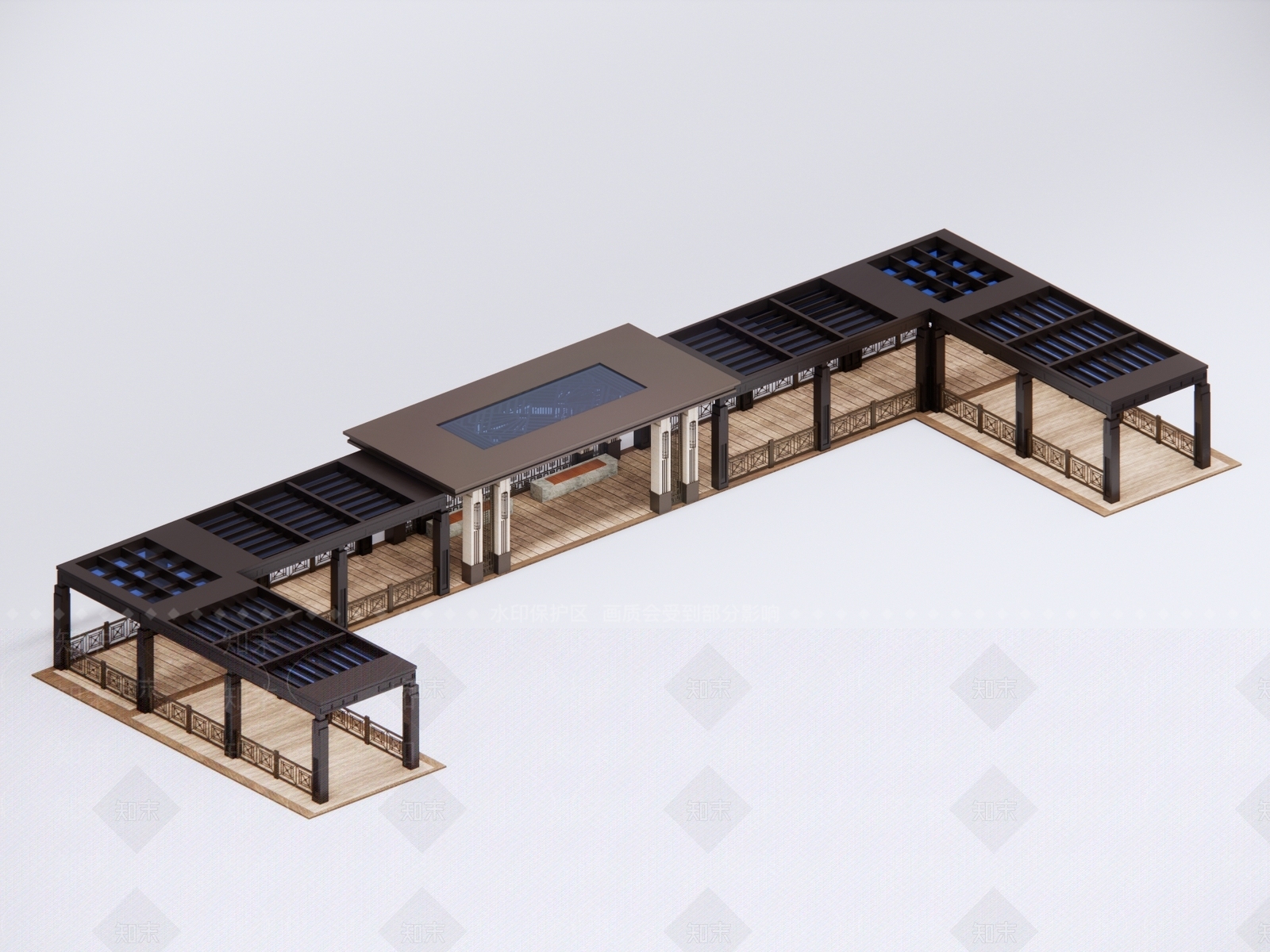 现代欧式廊架3D模型下载【ID:1186528377】