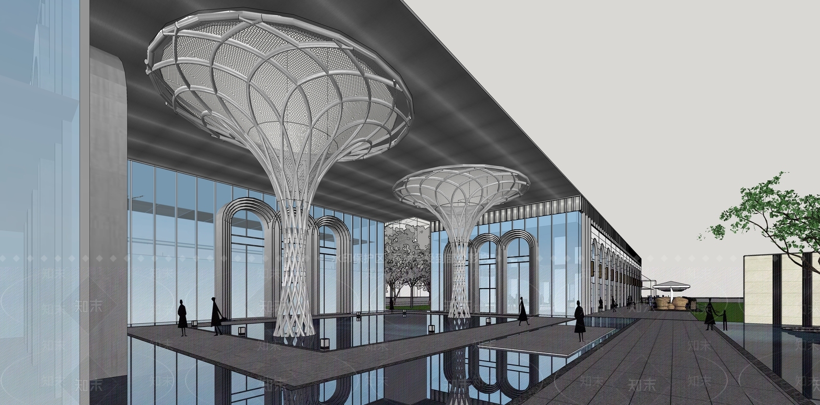 现代简欧小区建筑SU模型下载【ID:1186531664】