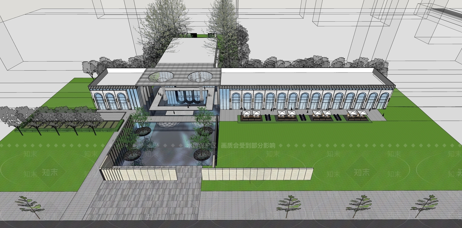 现代简欧小区建筑SU模型下载【ID:1186531664】