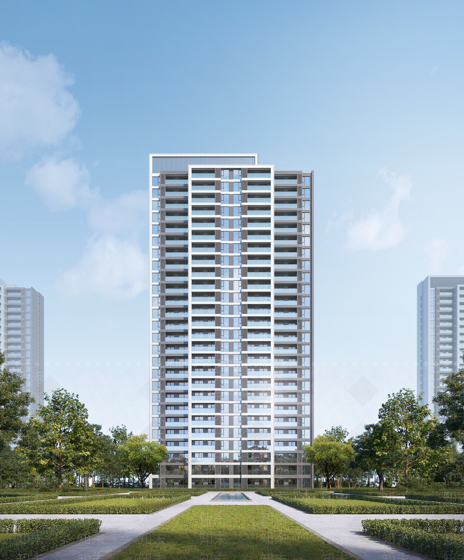 现代极简小区建筑SU模型下载【ID:1186531858】