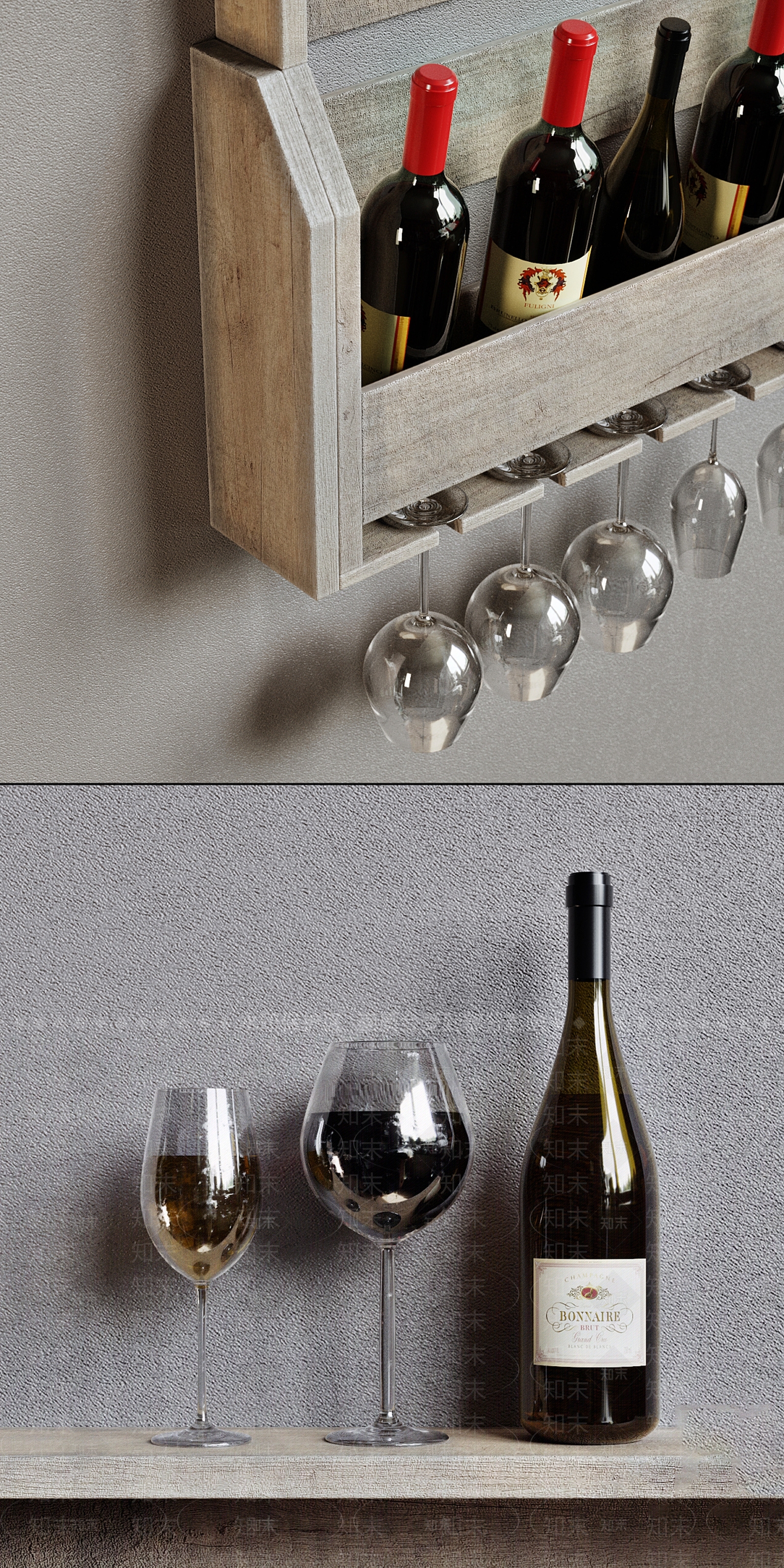 新中式现代酒柜3D模型下载【ID:1186542331】