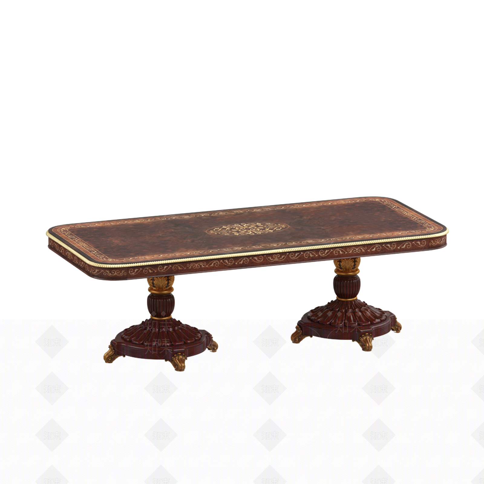 欧式餐桌3D模型下载【ID:1186544886】