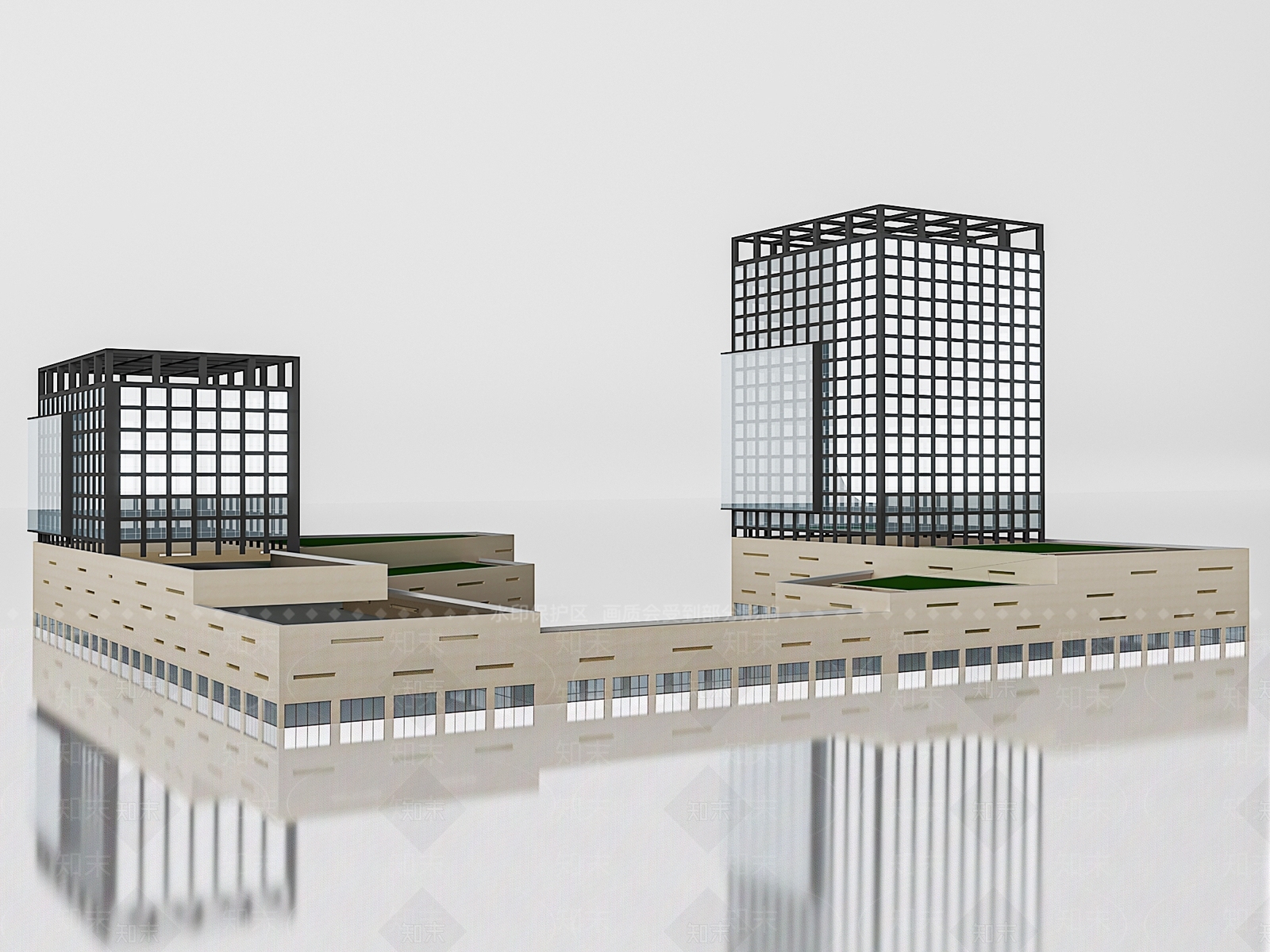 现代办公楼3D模型下载【ID:1186556703】
