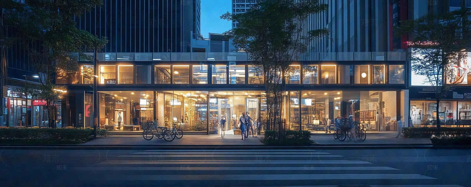 现代街道外景贴图下载【ID:1186556758】