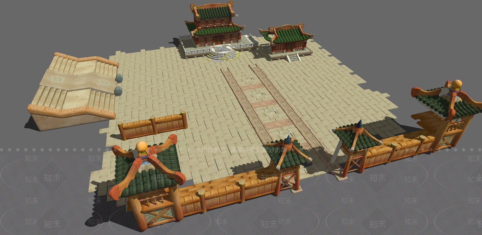 复古中古古建筑SU模型下载【ID:1186559341】
