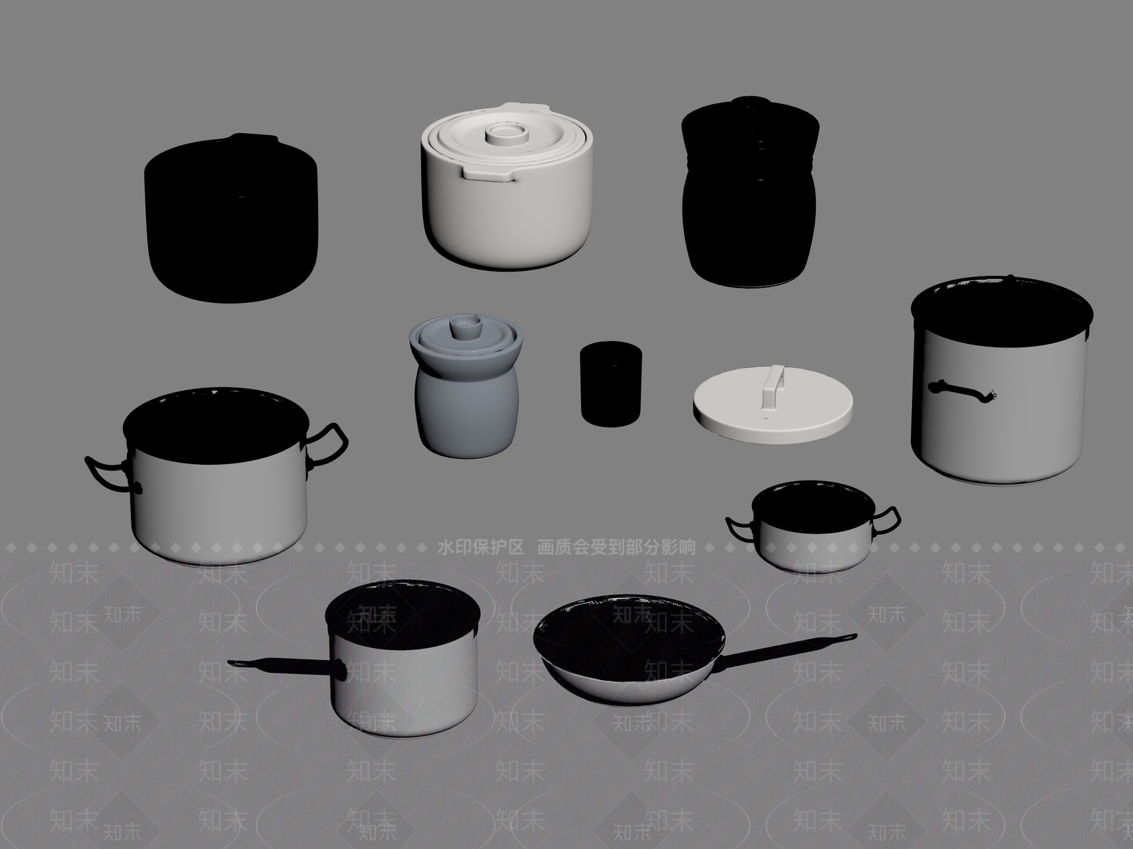 厨房用品组合SU模型下载【ID:1186565838】
