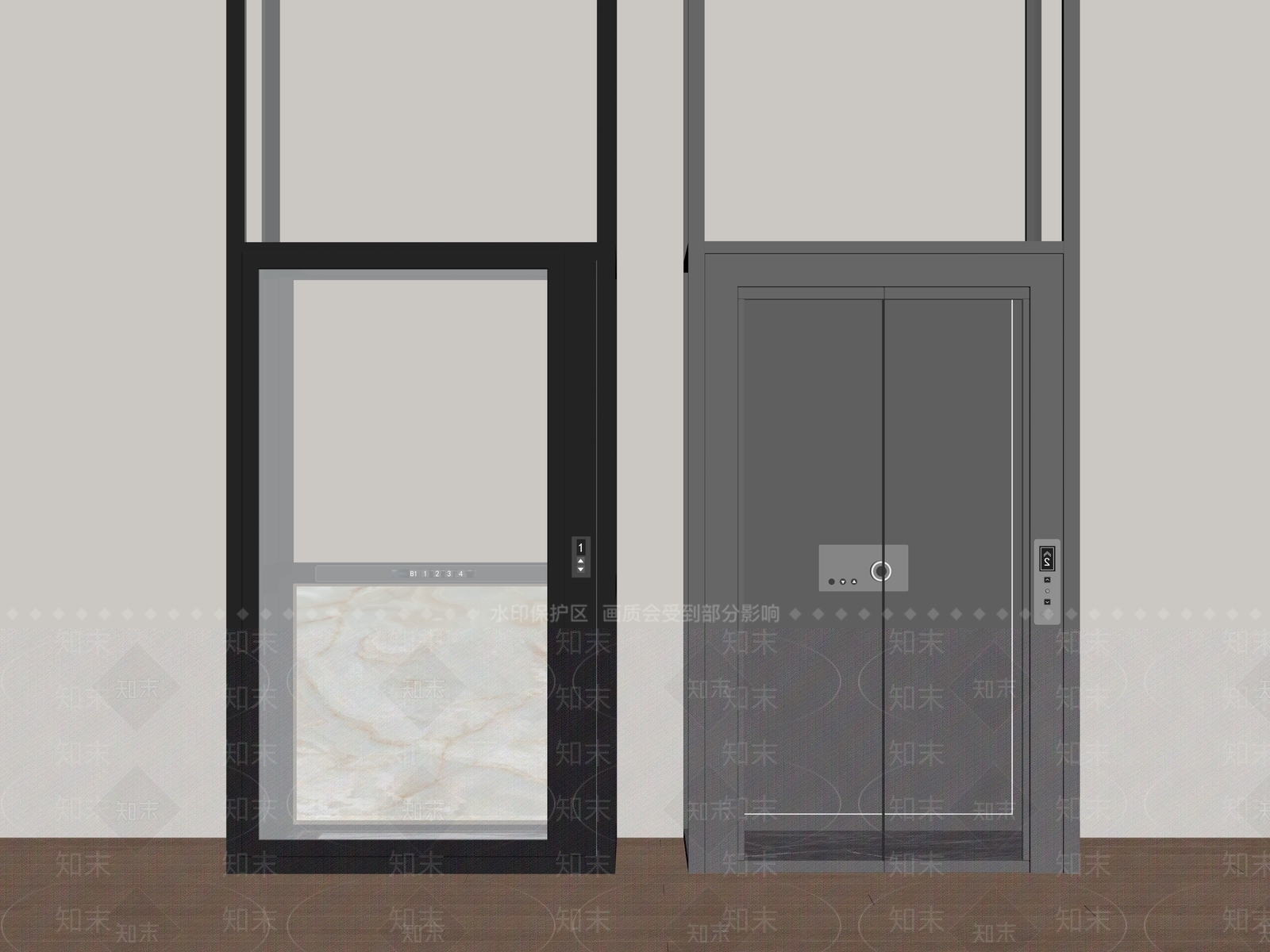 现代电梯SU模型下载【ID:1186567328】
