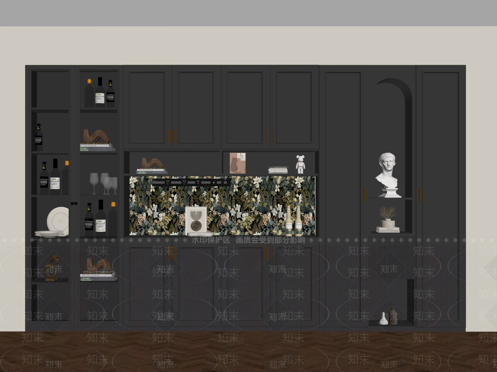 法式酒柜SU模型下载【ID:1186572531】
