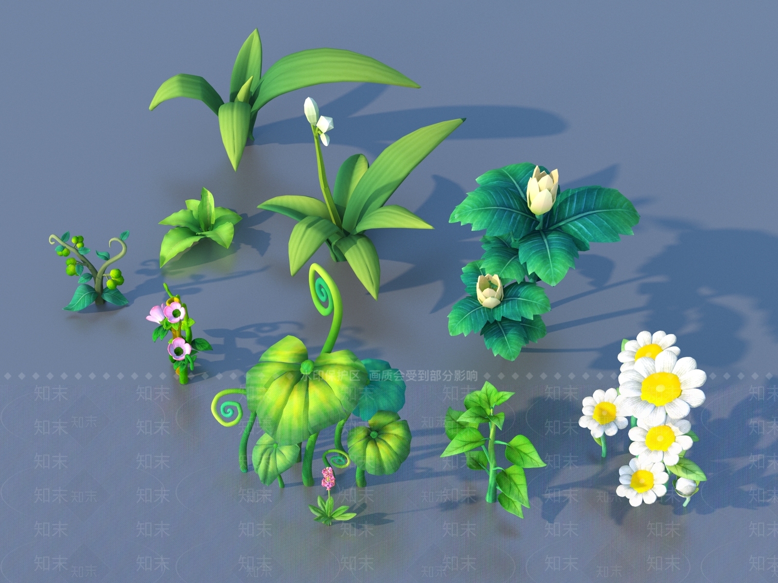 花草组合3D模型下载【ID:1186573460】
