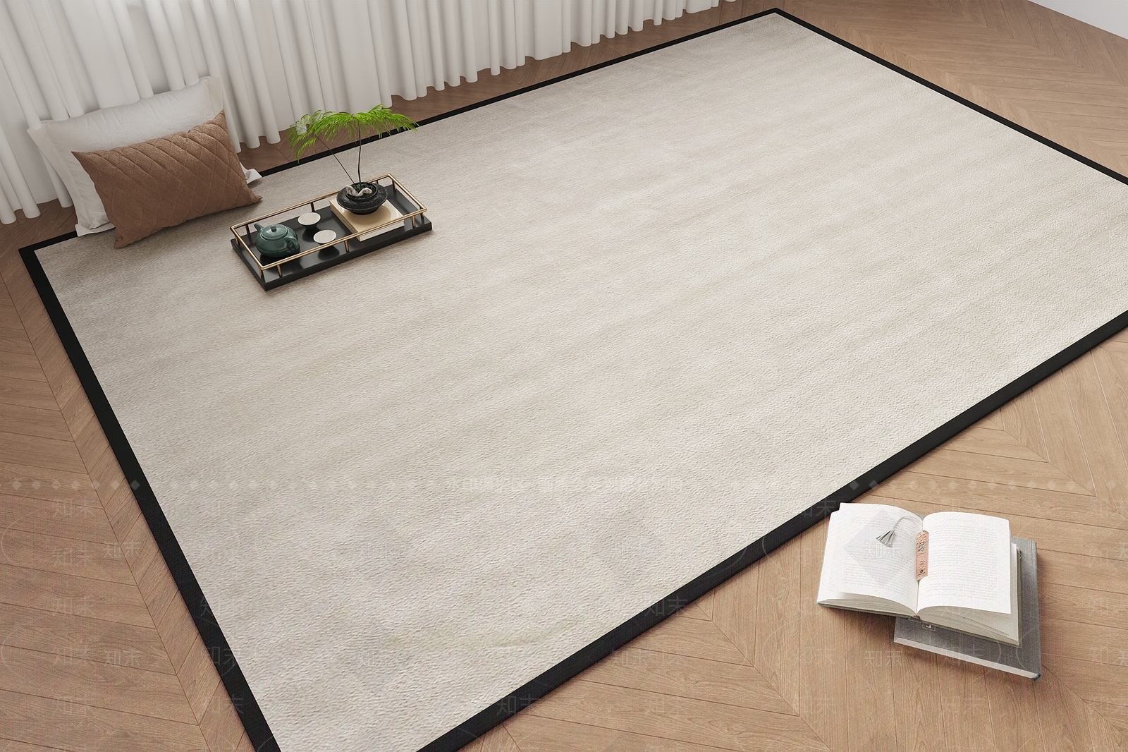 新中式中式地毯3D模型下载【ID:1186584308】