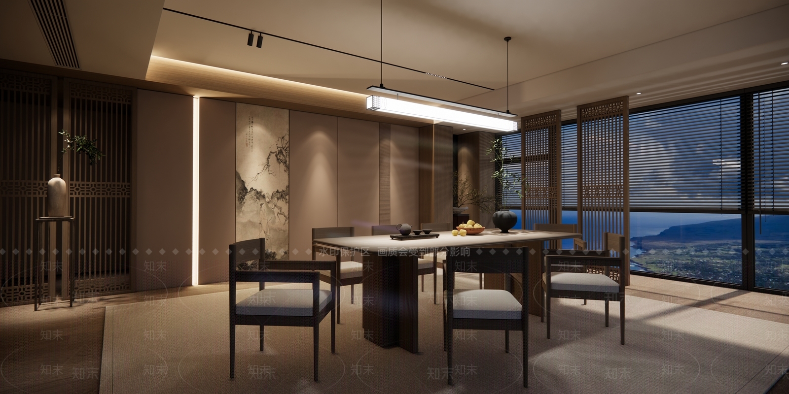 中式茶餐厅SU模型下载【ID:1186583560】