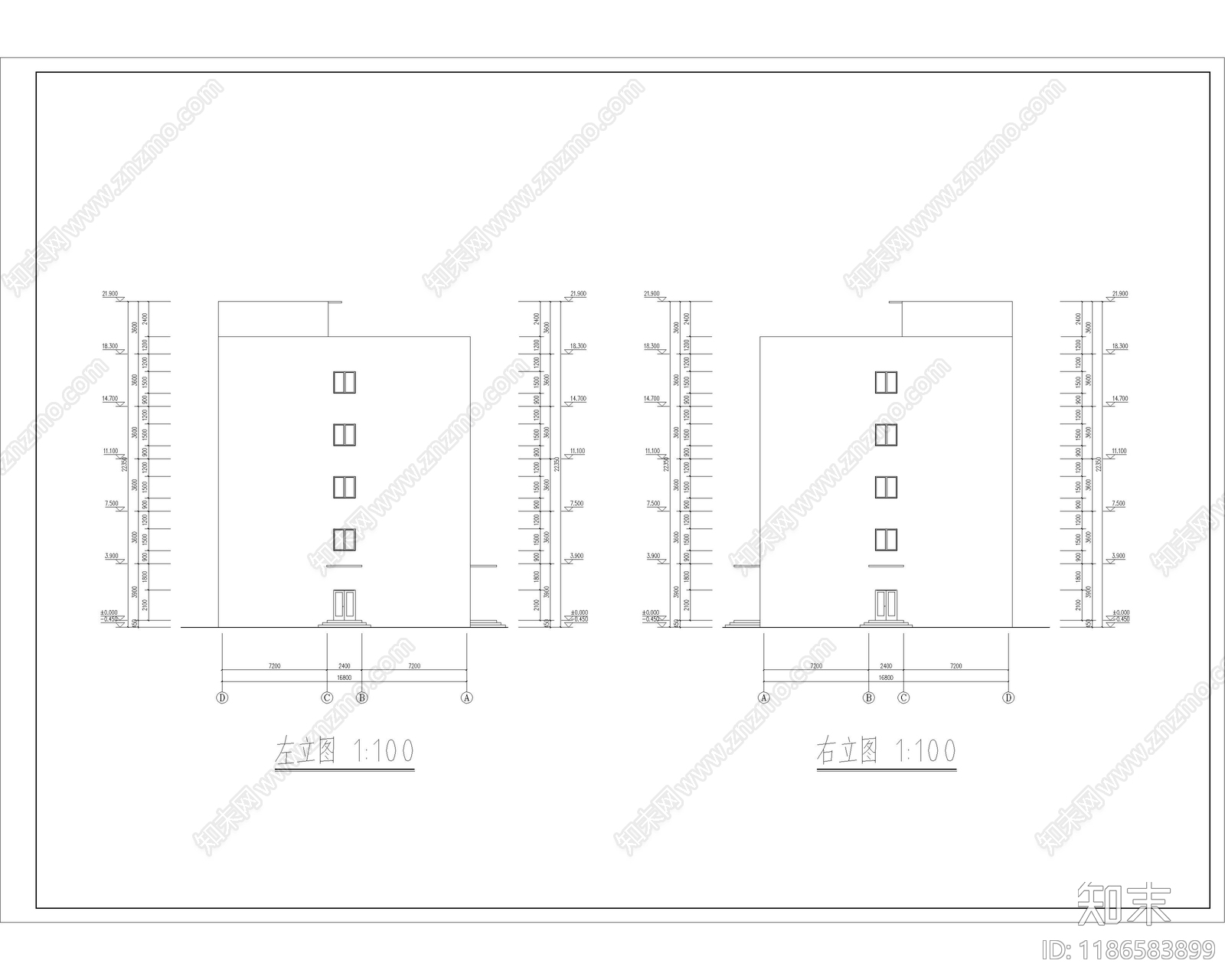 现代学校建筑cad施工图下载【ID:1186583899】
