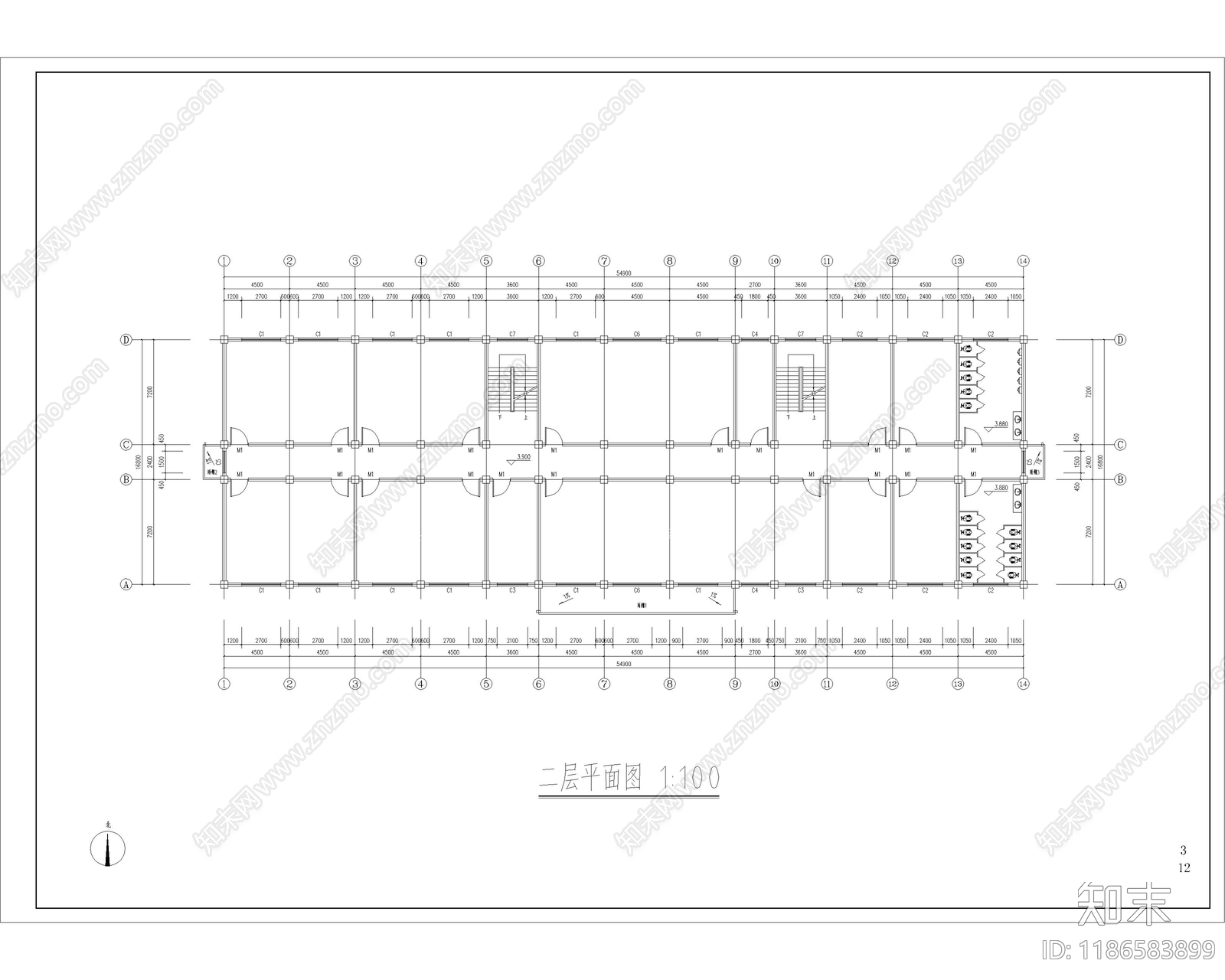 现代学校建筑cad施工图下载【ID:1186583899】