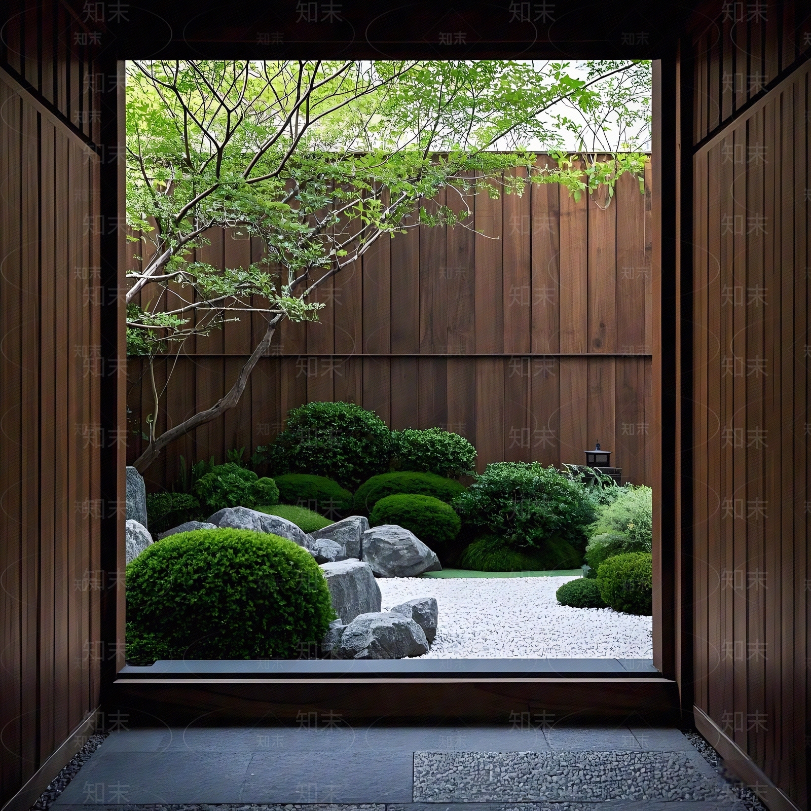 侘寂禅意小区外景贴图下载【ID:1186583610】